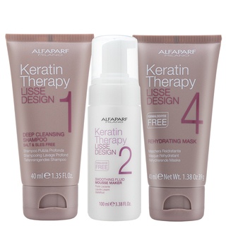 Alfaparf Milano Lisse Design Keratin Therapy set pentru indreptarea părului 40 ml + 100 ml + 40 ml