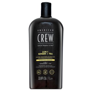American Crew 3-in-1 Ginger + Tea șampon, balsam și un gel de duș 1000 ml