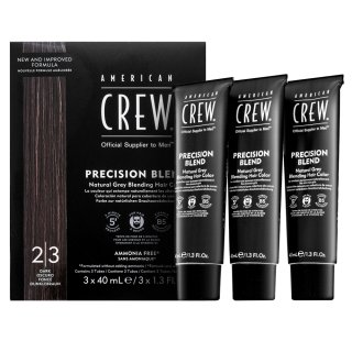 American Crew Precision Blend Natural Gray Coverage Culoarea părului pentru bărbati Dark 3 x 40 ml