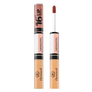 Dermacol 16h lip colour n. 32 ruj si luciu de buze cu persistenta indelungata 2 in 1