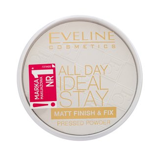 Eveline All Day Ideal Stay Matt Finish & Fix Pressed Powder pudra transparent cu efect matifiant White 12 g
