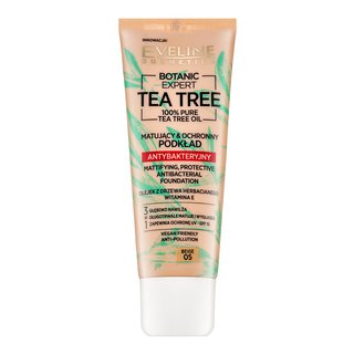 Eveline Botanic Expert Tea Tree Mattifying, Protective Antibacterial Foundation fond de ten lichid împotriva imperfecțiunilor pielii 05 Beige 30 ml