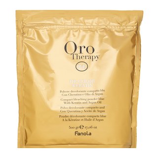 Fanola Oro Therapy De-Color Keratin Compact Bleaching Powder Blue pudră pentru deschiderea culorii parului 500 g