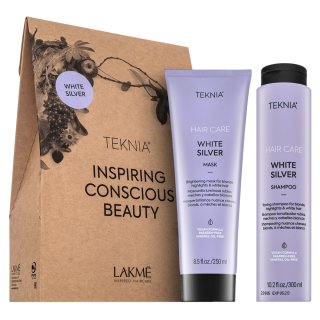 Lakmé Teknia White Silver Pack șampon + mască pentru păr blond platinat si grizonat 300 ml + 250 ml