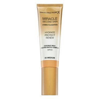 Max factor miracle second skin hybrid foundation spf20 05 medium machiaj persistent cu efect de hidratare 30 ml