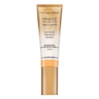 Max Factor Miracle Second Skin Hybrid Foundation SPF20 06 Golden Medium machiaj persistent cu efect de hidratare 30 ml