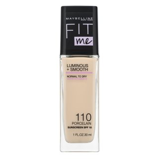 Maybelline Fit Me! Luminous + Smooth Foundation fond de ten lichid pentru o piele luminoasă și uniformă 110 Porcelain 30 ml