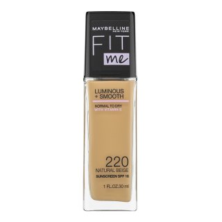 Maybelline Fit Me! Luminous + Smooth Foundation fond de ten lichid pentru o piele luminoasă și uniformă 220 Natural Beige 30 ml