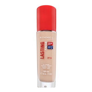 Rimmel London Lasting Finish 25HR SPF20 Full Coverage Lightweight Foundation 100 Ivory fond de ten lichid pentru o piele luminoasă și uniformă 30 ml