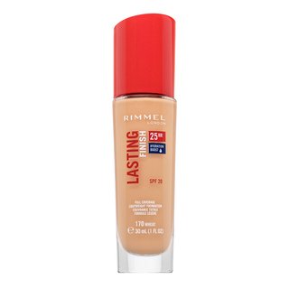 Rimmel London Lasting Finish 25HR SPF20 Full Coverage Lightweight Foundation 170 fond de ten lichid pentru o piele luminoasă și uniformă 30 ml