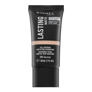 Rimmel london lasting matte full coverage mattifying foundation 203 fond de ten lichid cu efect matifiant 30 ml