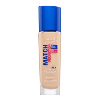 Rimmel London Match Perfection 24HR SPF20 Foundation 081 Fair Ivory fond de ten lichid pentru o piele luminoasă și uniformă 30 ml