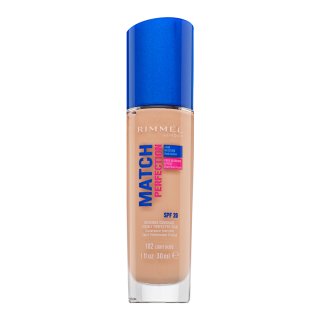 Rimmel London Match Perfection 24HR SPF20 Foundation 102 Light Nude fond de ten lichid pentru o piele luminoasă și uniformă 30 ml