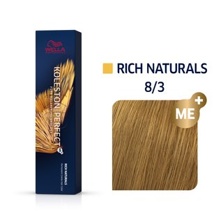 Wella Professionals Koleston Perfect Me+ Rich Naturals vopsea profesională permanentă pentru păr 8/3 60 ml