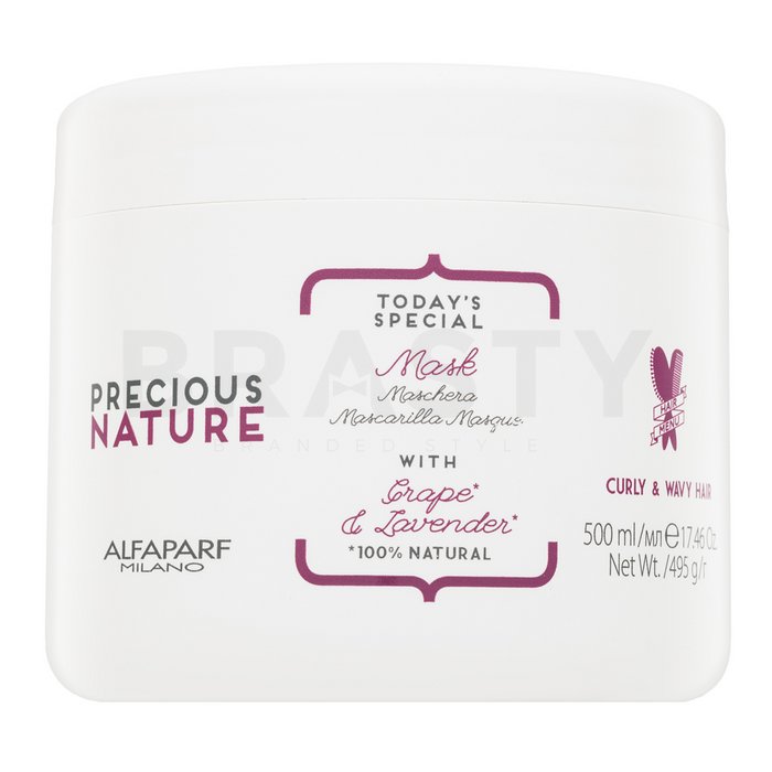 Alfaparf milano precious nature today's special mask grape   lavender mască de netezire pentru păr ondulat si cret 500 ml