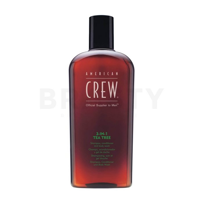 American Crew 3-in-1 Tea Tree șampon, balsam și un gel de duș pentru folosirea zilnică 450 ml