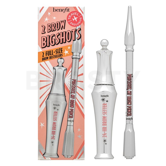 Benefit 2 brow bigshots - 4 warm deep brown - 0,08 gr   7 ml set cadou pentru aranjarea sprâncenelor 7,08 ml