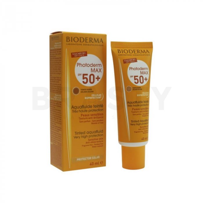 Bioderma photoderm max aquafluid golden colour spf 50+ cremă de protecție solară pentru uniformizarea culorii tenului 40 ml