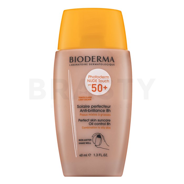 Bioderma photoderm nude touch perfect skin spf 50+ light colour loțiune de protecție solară pentru piele sensibilă 40 ml