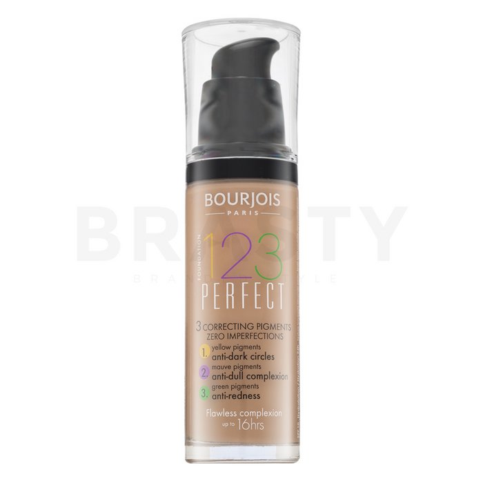 Bourjois 123 perfect foundation 52 vanilla fond de ten lichid împotriva imperfecțiunilor pielii 30 ml