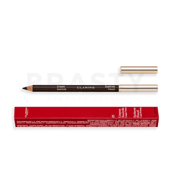 Clarins eyebrow pencil 01 dark brown creion sprâncene 2in1 1,3 g