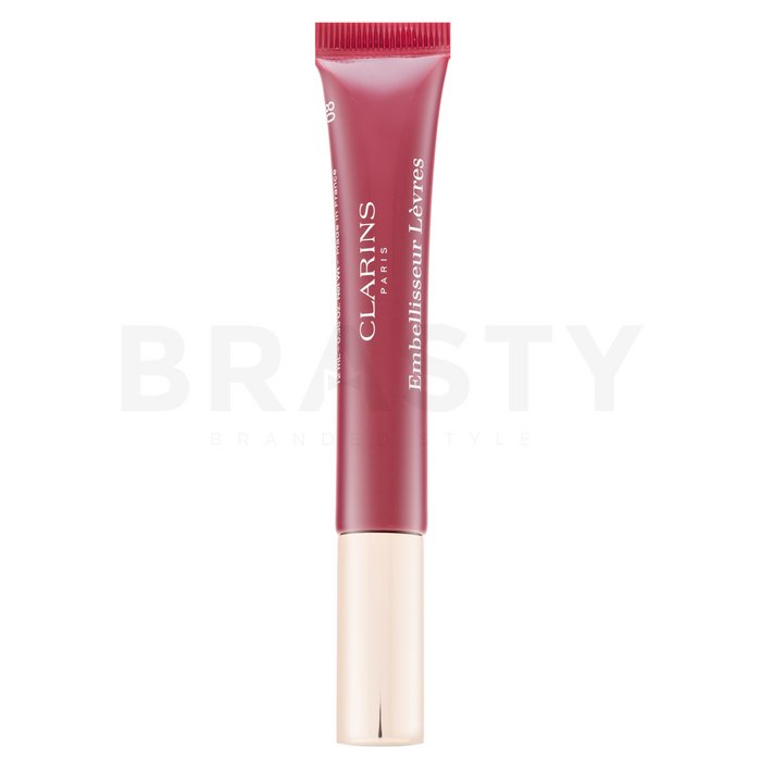 Clarins natural lip perfector 08 plum shimmer lip gloss cu luciu perlat 12 ml