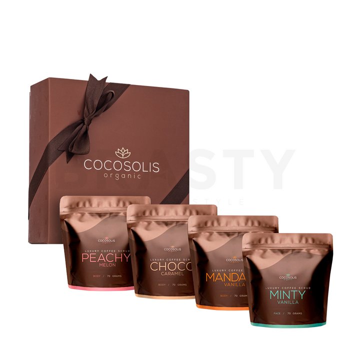 Cocosolis luxury coffee scrub box set cadou cu efect de peeling