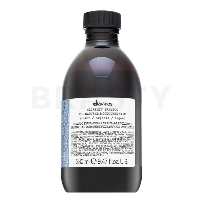 Davines alchemic shampoo sampon neutralizant pentru păr blond platinat si grizonat silver 280 ml