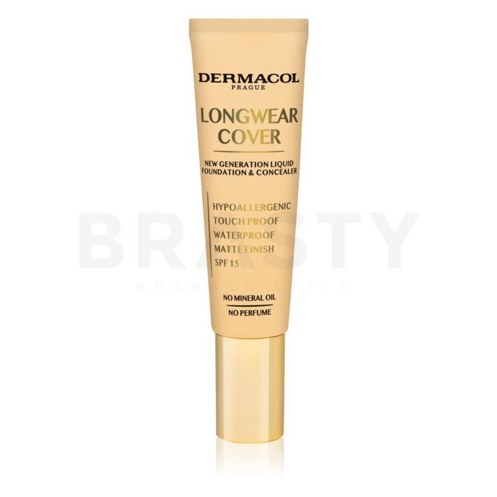 Dermacol longwear cover 03 beige make-up fluid spf 15 împotriva imperfecțiunilor pielii 30 ml