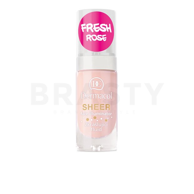 Dermacol Sheer Face Illuminator Fresh Rose fluid pentru infrumusetare pentru o piele luminoasă și uniformă 15 ml