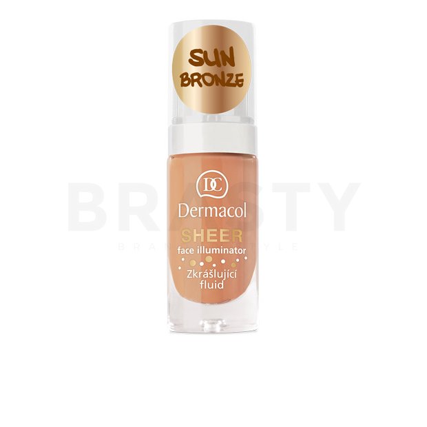 Dermacol sheer face illuminator sun bronze fluid pentru infrumusetare pentru o piele luminoasă și uniformă 15 ml