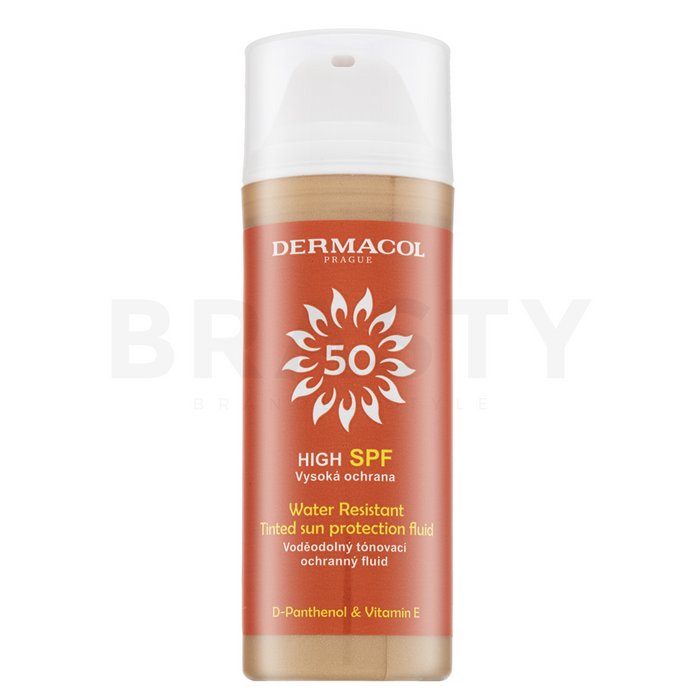 Dermacol Sun Tinted Water Resistant Fluid SPF50 cremă de protecție solară pentru uniformizarea culorii tenului 50 ml