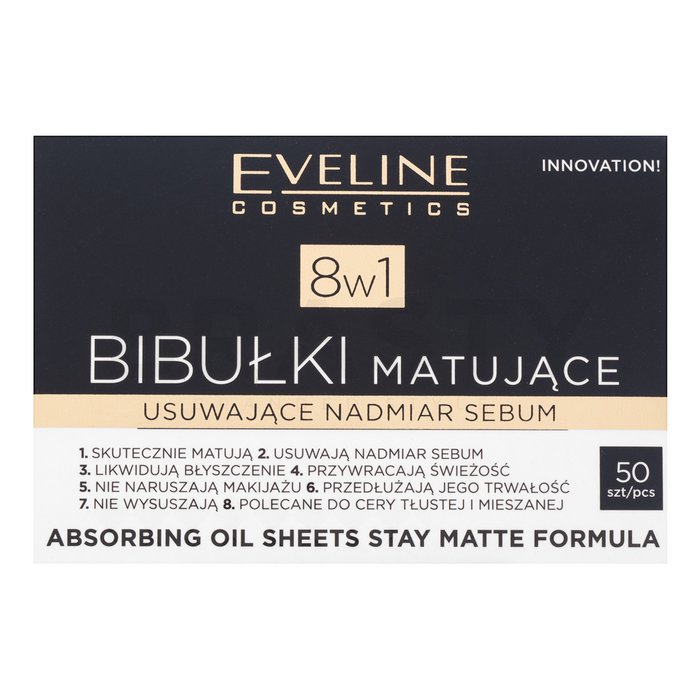 Eveline absorbing oil sheets stay matte formula 50 pcs foițe cu efect matifiant pentru piele uleioasă