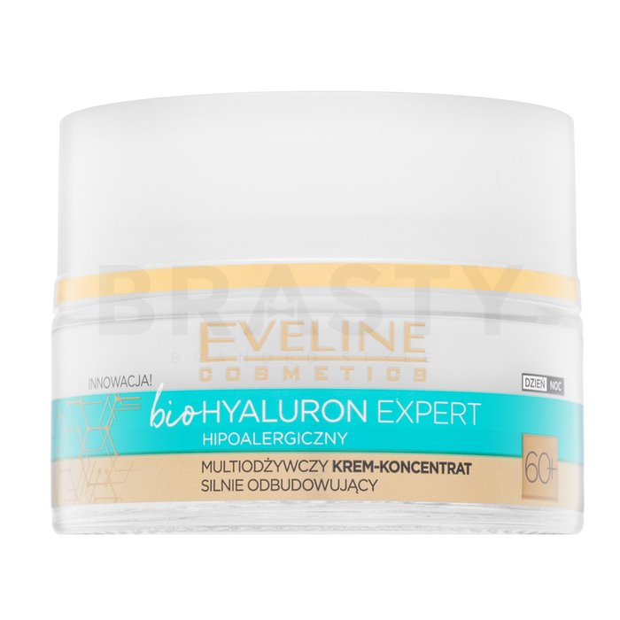 Eveline bio hyaluron expert multi-nourishing rebuilding face cream concentrate 60+ cremă cu efect de lifting și întărire pentru piele matură 50 ml