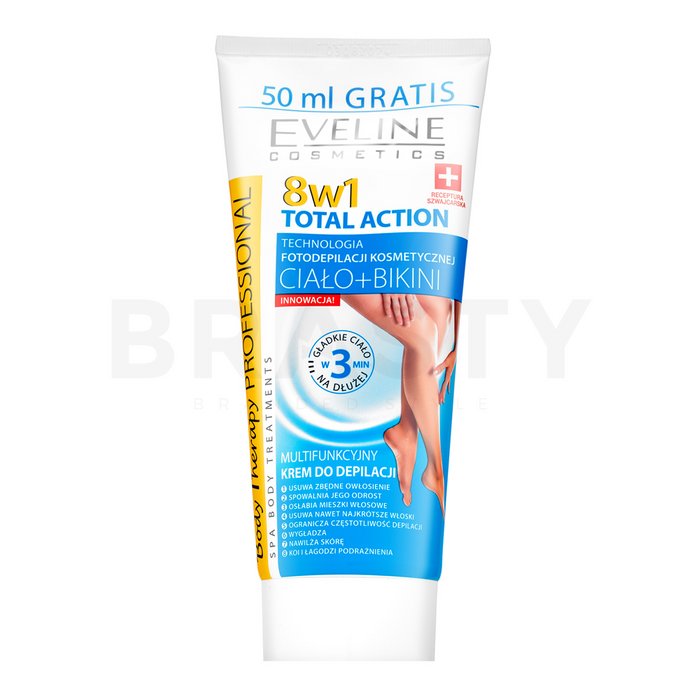 Eveline body therapy 8in1 total action multifunctional depilatory cream cremă pentru bărbierit pentru toate tipurile de piele 200 ml