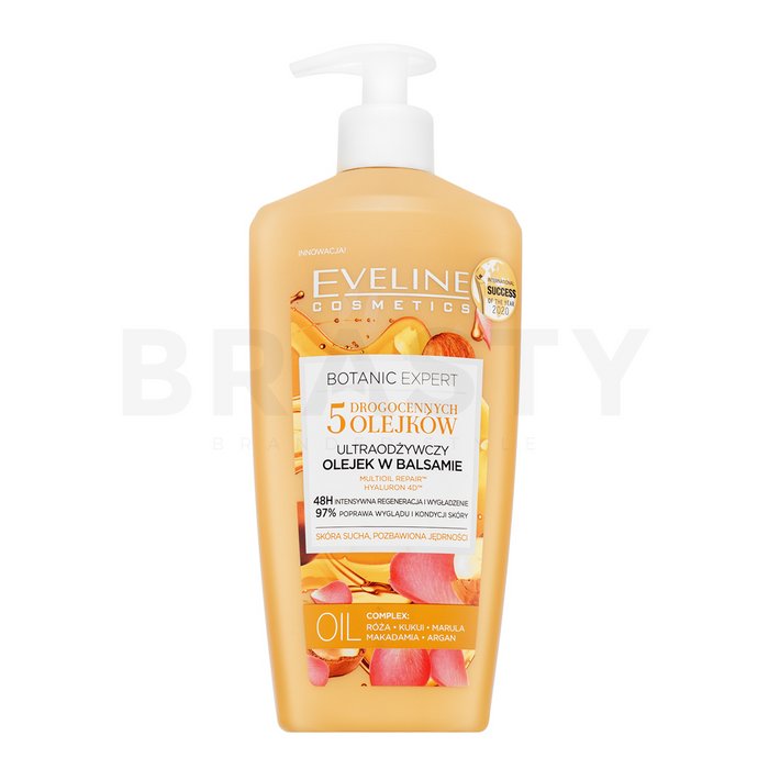Eveline botanic expert 5 oils ultra-nourishing body oil in lotion balsam de ulei pentru toate tipurile de piele 350 ml
