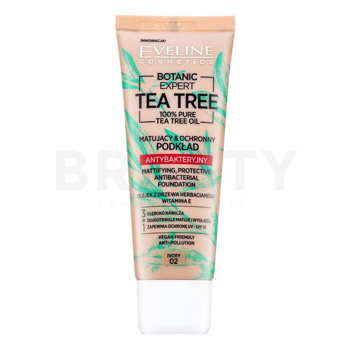 Eveline botanic expert mattifying, protective antibacterial foundation 02 ivory fond de ten lichid împotriva imperfecțiunilor pielii 30 ml