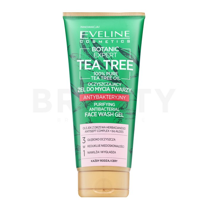 Eveline botanic expert tea tree purifying antibacterial face wash gel gel de curățare pentru piele problematică 175 ml