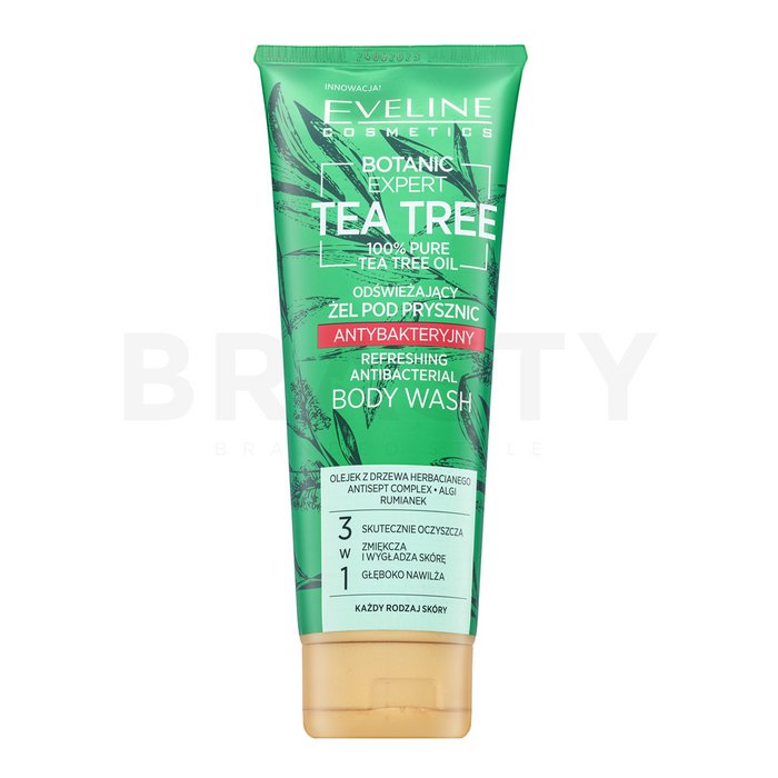 Eveline botanic expert tea tree refreshing antibacterial body wash gel de dus pentru toate tipurile de piele 250 ml