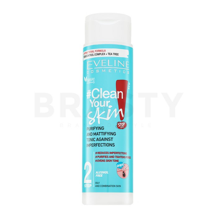 Eveline clean your skin purifying mattifying face tonic toner de curățare pentru piele problematică 225 ml
