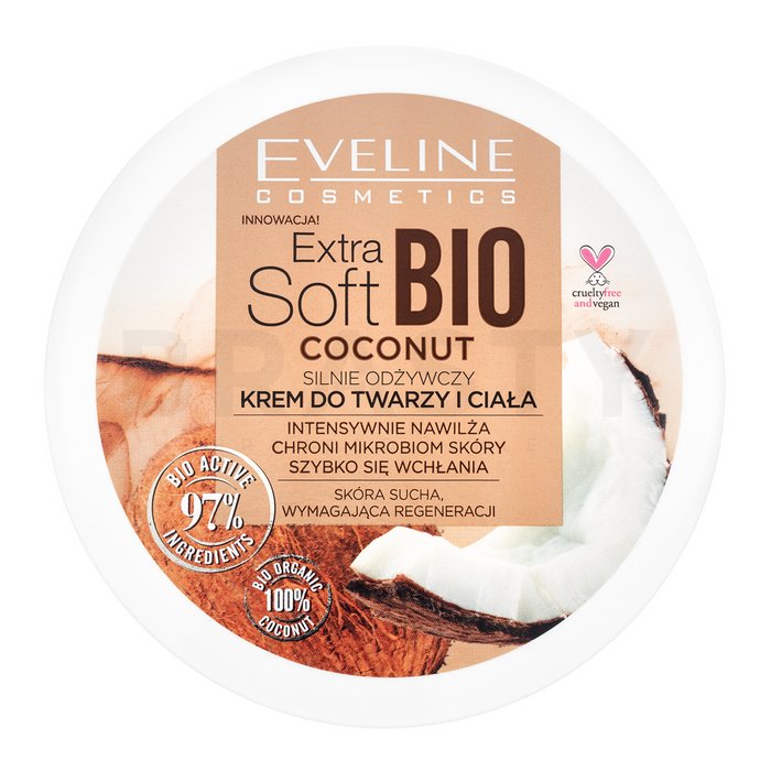 Eveline extra soft bio coconut face body cream cremă hrănitoare pentru toate tipurile de piele 200 ml