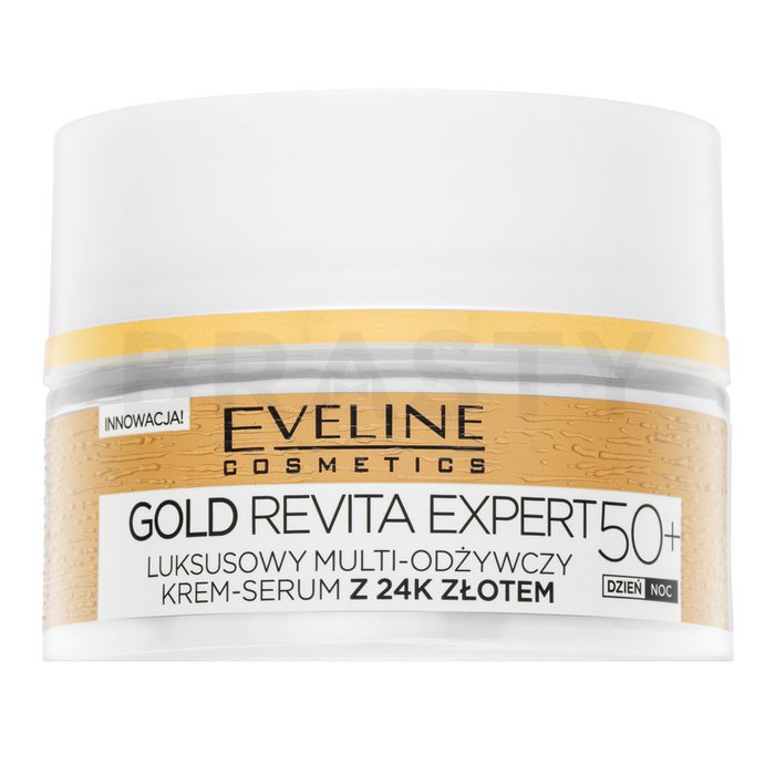 Eveline gold lift expert luxurious multi-nourishing cream serum 50+ cremă hrănitoare anti riduri 50 ml