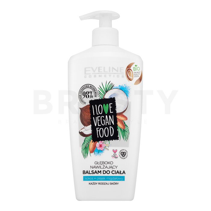 Eveline i love vegan food body balm coconut/almond oil loțiune hidratantă pentru corp pentru toate tipurile de piele 350 ml