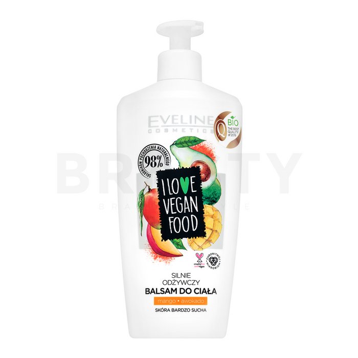 Eveline I Love Vegan Food Body Balm Mango/Avocado loțiune hidratantă pentru corp pentru toate tipurile de piele 350 ml