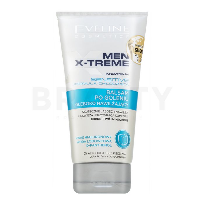 Eveline men x-treme cooling effect sensitive intensely soothing after shave balm gel multifuncțional de curățare și exfoliere pentru piele problematică 150 ml