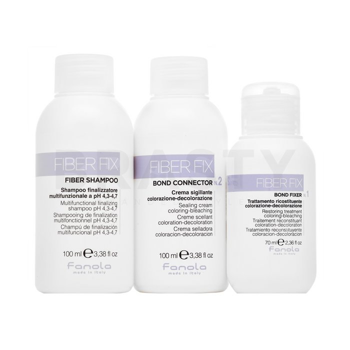 Fanola fiber fix professional intro kit set pentru păr tratat chimic 70 ml + 100 ml + 100 ml