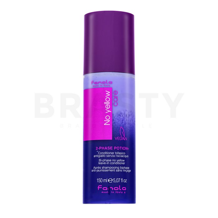 Fanola no yellow bi-phase conditioner balsam fără clatire pentru păr blond platinat si grizonat 150 ml