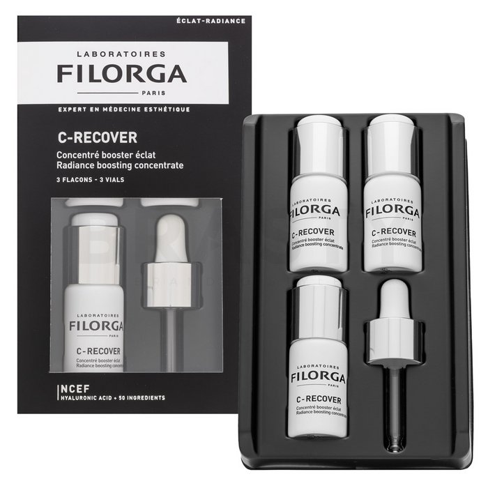 Filorga c-recover radiance boosting concentrate ser cu efect de iluminare și întinerire cu vitamina c anti îmbătrânirea pielii 3x10 ml