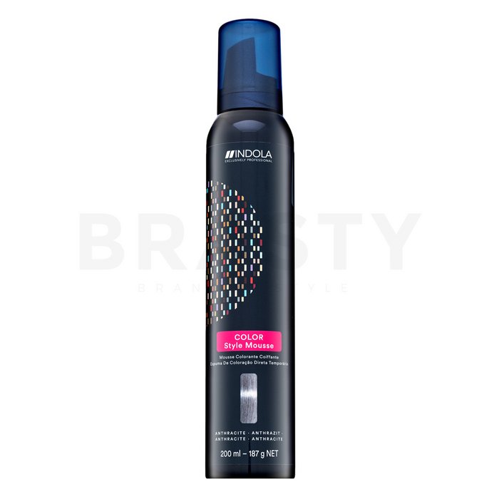 Indola color style mousse spuma de vopsire semipermanentă a părului anthracite 200 ml
