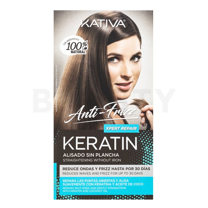 Kativa anti-frizz straightening without iron sada s keratinem pro narovnání vlasů bez žehličky na vlasy xpert repair 30 ml + 30 ml + 150 ml